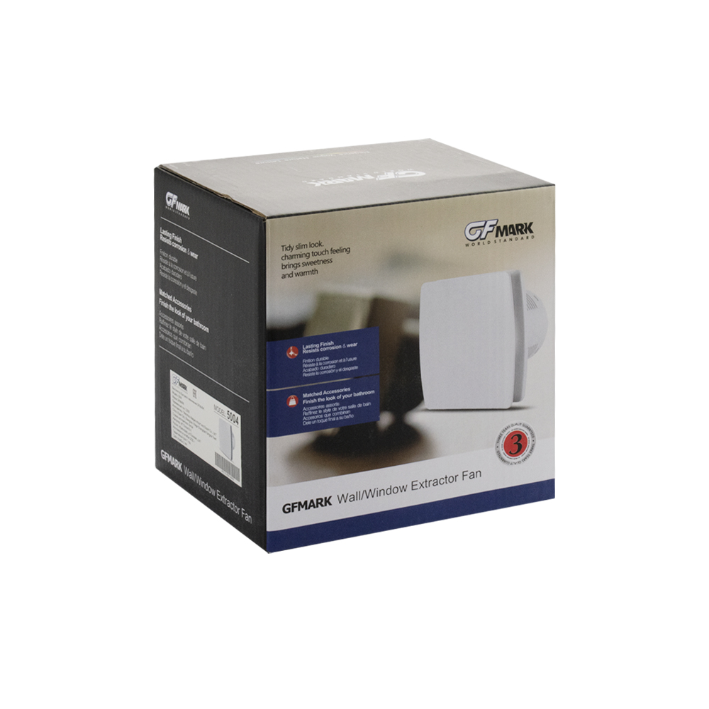 GFmark - Вытяжной вентилятор белый, ЗАКРЫТЫЙ, пластик АБС, d = 100 мм, с обратным клапаном и москитной сеткой, код: 5004  - Вид №1