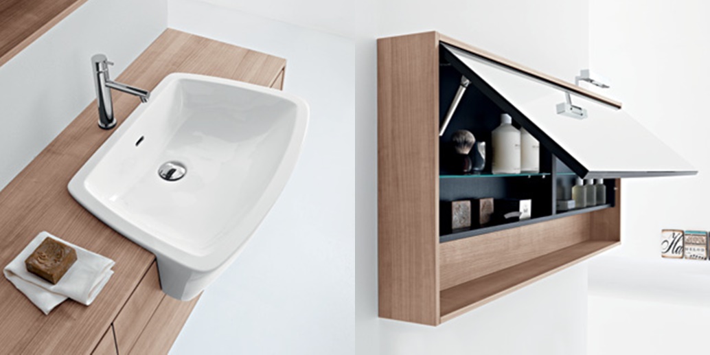 Комбинация ванной комнаты PV12 в отделке Ska Milltek / 96 Noce  MILLDUE PIVOT PIVOT12 - Вид №1