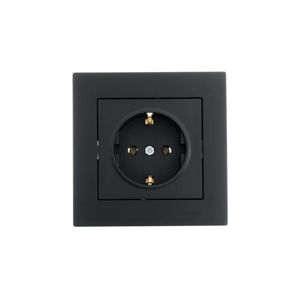 Розетка Lezard Vesna черная встраиваемая с заземлением 87103804 STLM-1566585 - Вид №3
