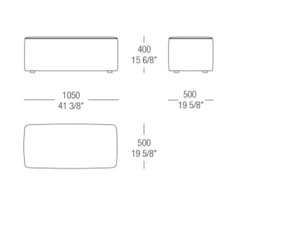 Прямоугольный пуф из ткани MisuraEmme STONE ARCH-00073759 - Вид №2