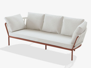 3-местный садовый диван из алюминия и ткани