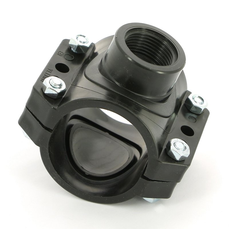 Врезка монтажная 63 x 1" ВР, 4 болта, для труб ПНД UNIDELTA 1019063004 - Вид №1