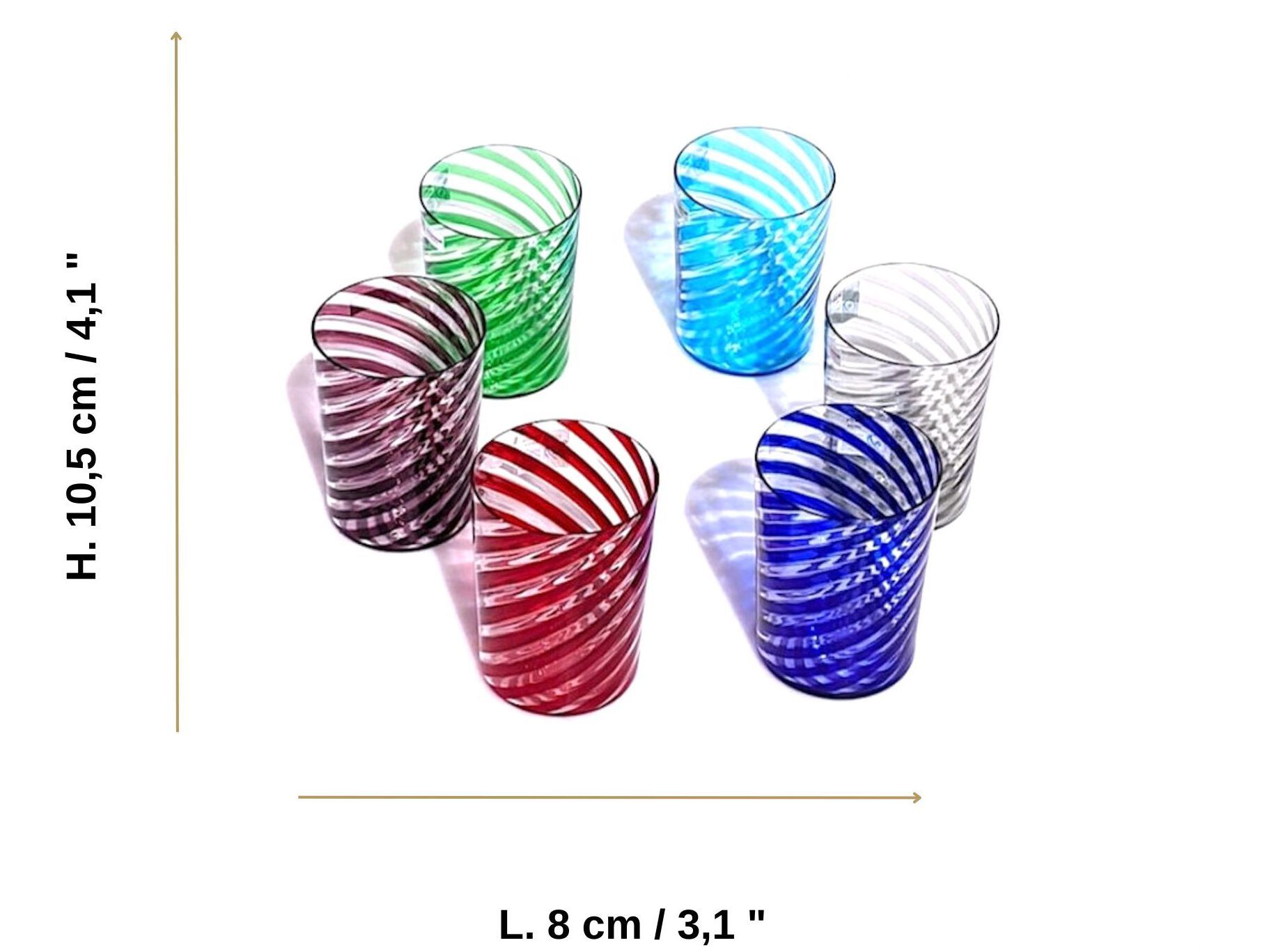 Набор из шести стаканов из муранского стекла ручной работы YourMurano готы ARCH-00073023 - Вид №7