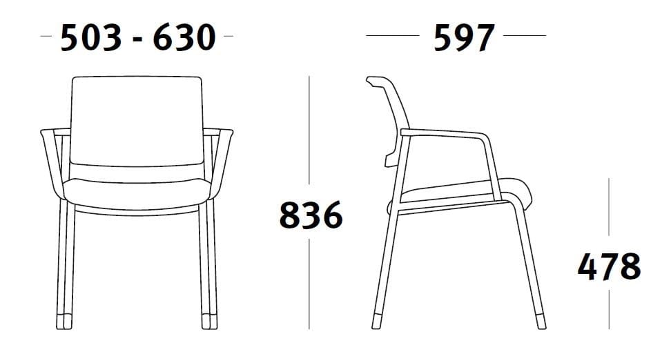 Тканевый стул с подлокотниками со встроенной подушкой Herman Miller VERUS ARCH-00115736 - Вид №6