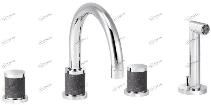 rvb Комплект для ванны с ручным душем на 4 отверстия Flamant docks 4080.--.70