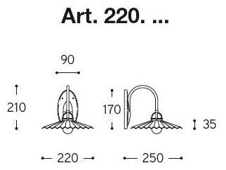 Aldo Bernardi Настенный светильник из керамики с фиксированным кронштейном Piega sun-id-1431579 - Вид №2