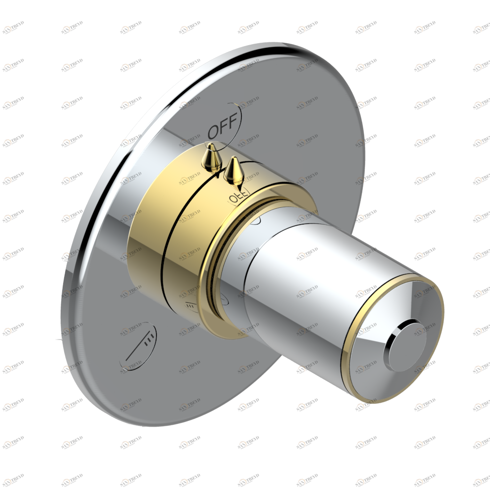 G2T-48M2SB Trim for wall mounted diverter, 2 ways - ref. 48M2 and 3 ways - ref. 49M3 Thg-paris Faubourg metal Хром/золото G2T-48M2SB CAT.A