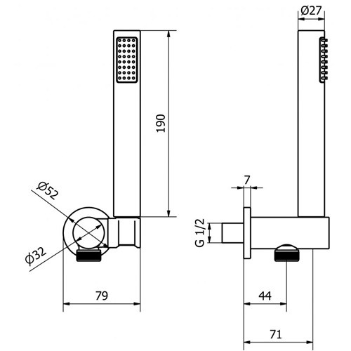 Ручной душ Cezares STELLA-KDA-01-Cr - Вид №1