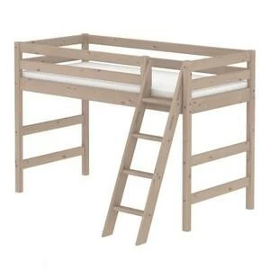 Кровать Flexa Classic полувысокая с наклонной лестницей, коричневая, 200 см