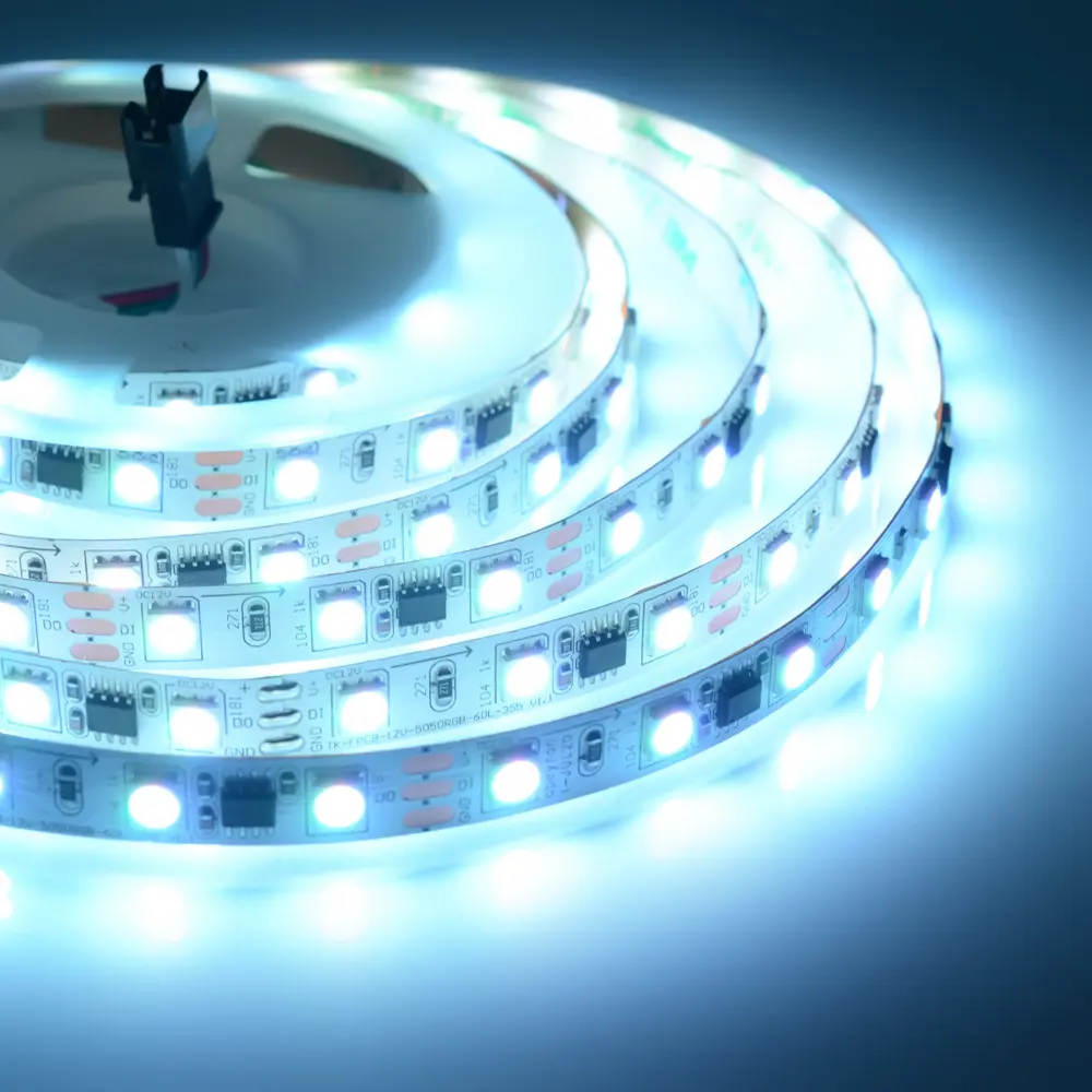 Светодиодная лента адресная SMD 5050 60 диод/14.4 Вт/м 12 В 10 мм IP20 2 м RGB белая подложка 82535313 STLM-2168943 APEYRON  - Вид №9