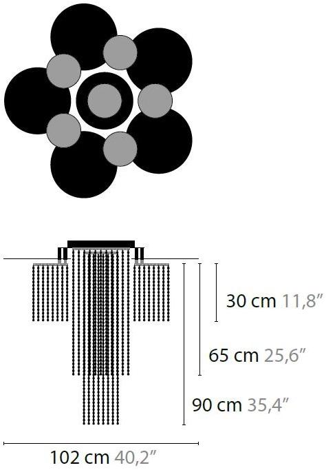 ILFARI Потолочный светильник из металла с кристаллами Opus sun-id-1515954 - Вид №3