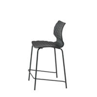 Uni 378B Барный стул со стальным каркасом, 4 ножки. Полипропиленовая оболочка. Версия с высотой сиденья H 65 см. Et al. Uni