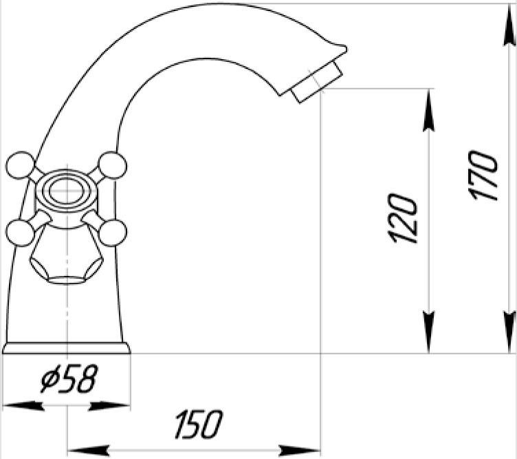 Смеситель MIGLIORE Prestige 26900 для раковины, бронза sun-id-685676 - Вид №1