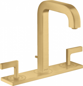 39136250 Смеситель для раковины 170 на 3 отверстия, излив 140 мм, рычажные ручки, тарелка и сливной набор AXOR CITTERIO