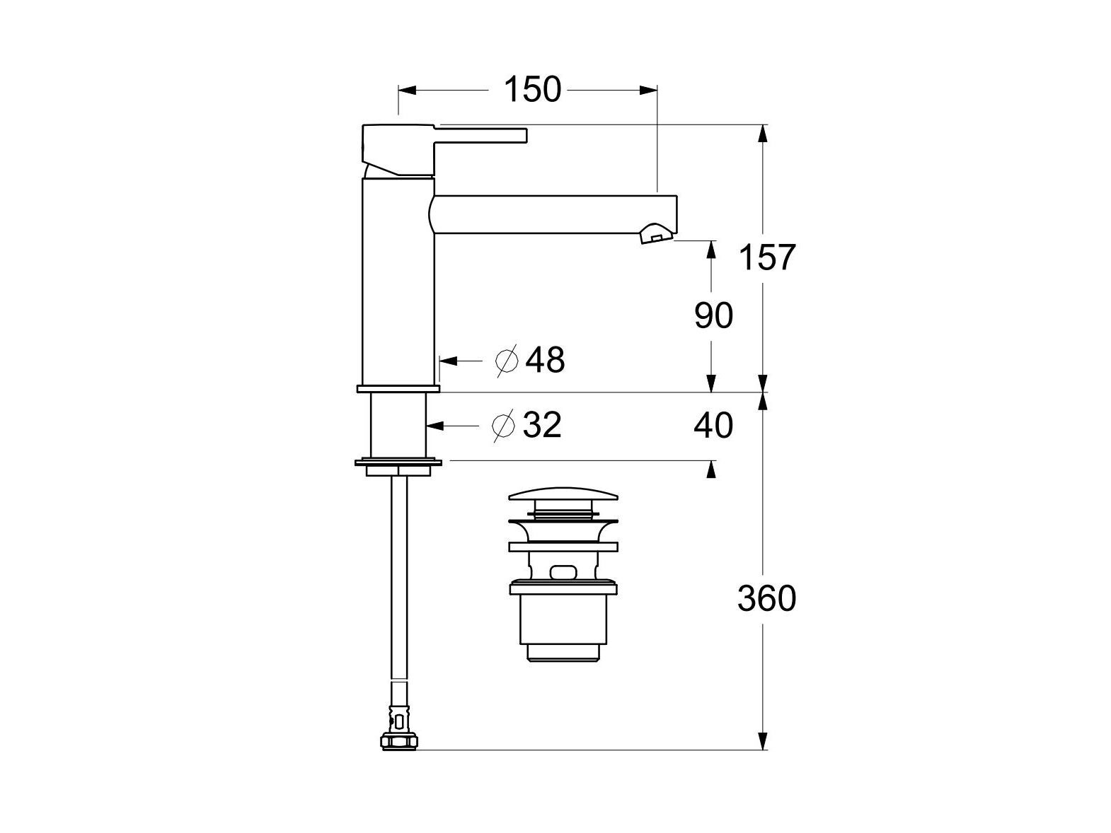 Однорычажный смеситель для раковины GUGLIELMI RUBINETTERIE Sprint One ARCH-00033055 - Вид №2