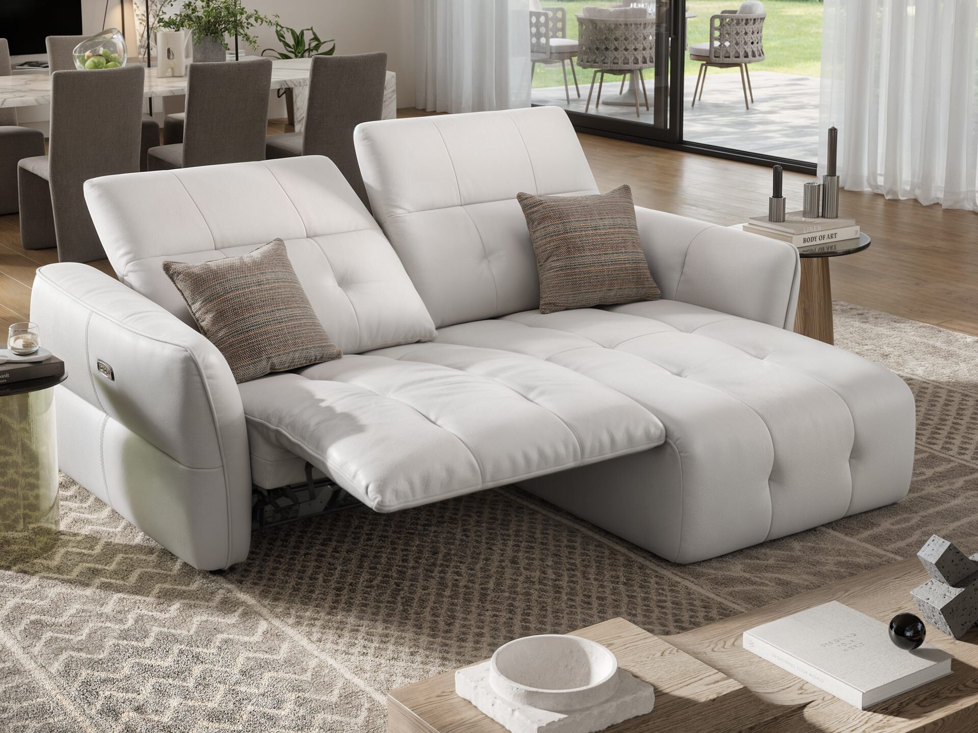 Кожаный диван с полуостровом Sofanella Maranello ARCH-00134642 - Вид №3