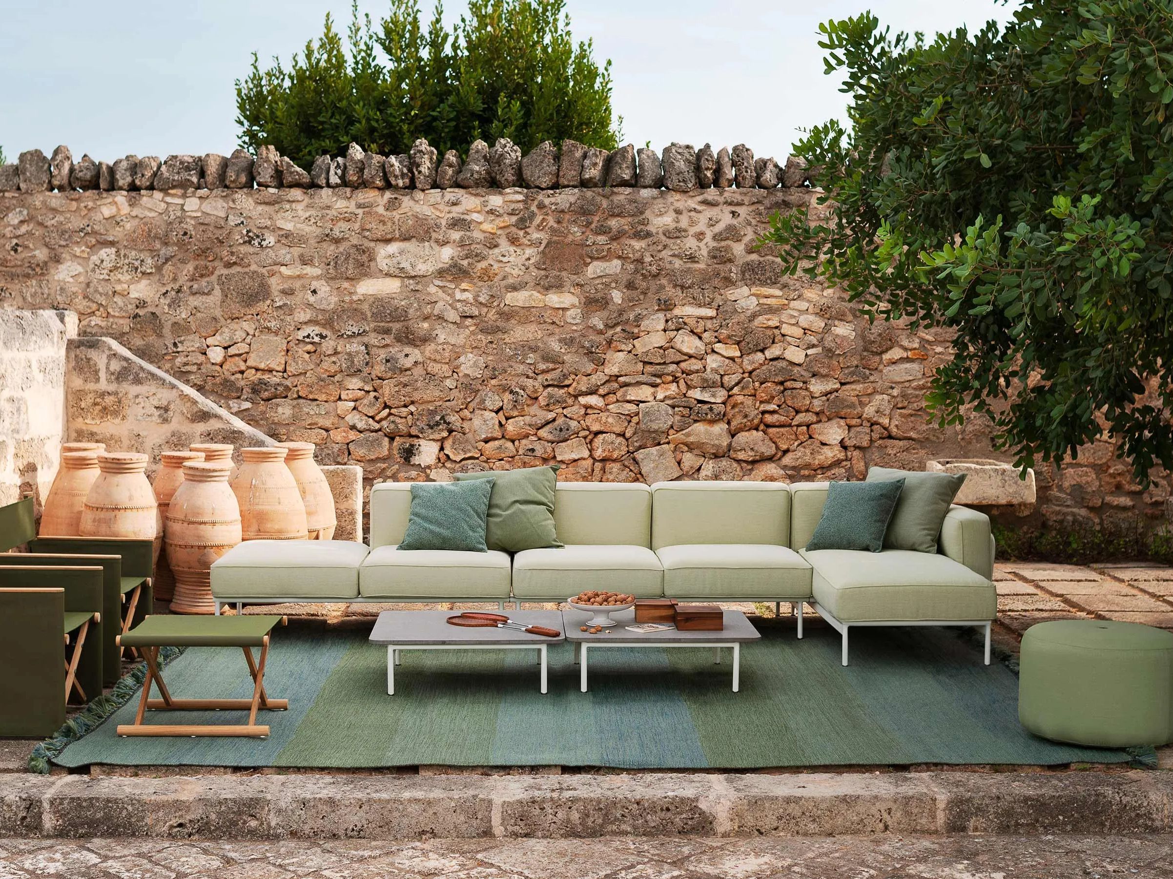 Модульный тканевый садовый диван с полуостровом RODA Extendo ARCH-00127203 - Вид №1