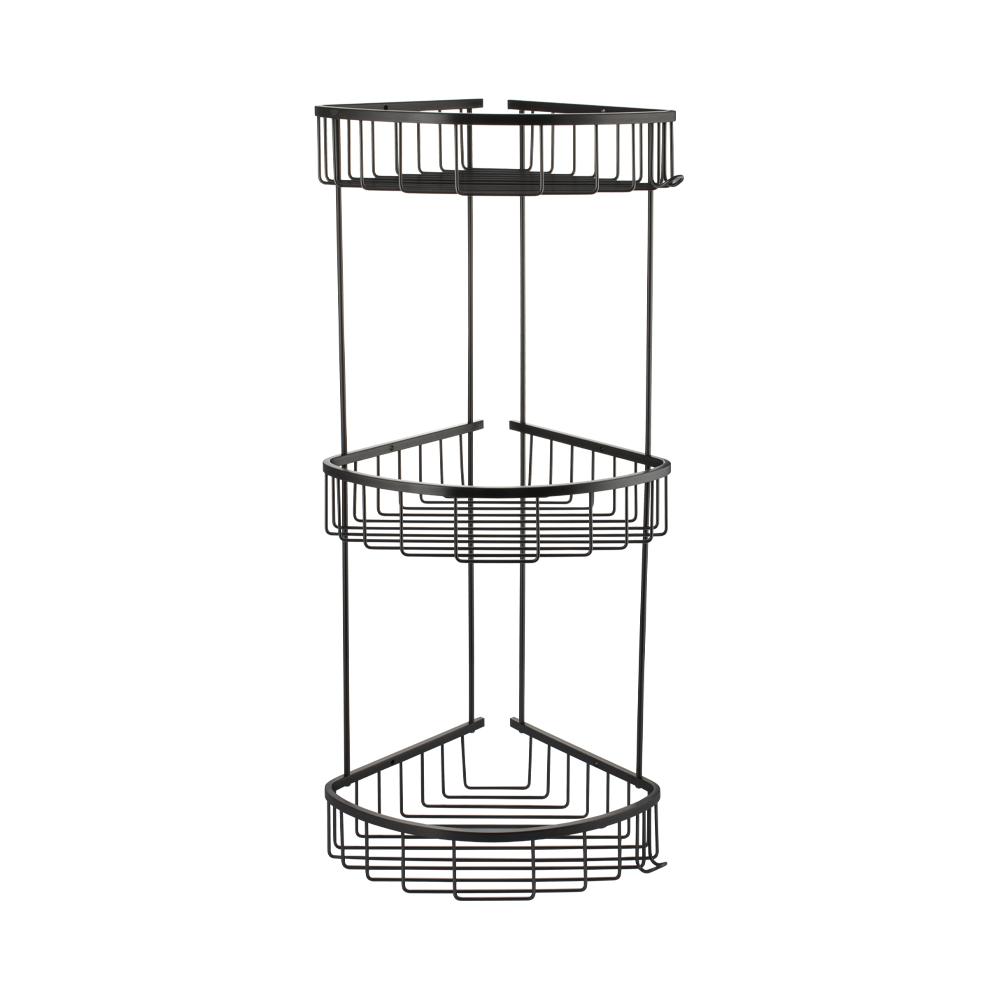 GFmark - Полочка ГРАФИТ, угловая, овальная, тройная 22 см, из нержавеющей стали, код: 78255  - Вид №3