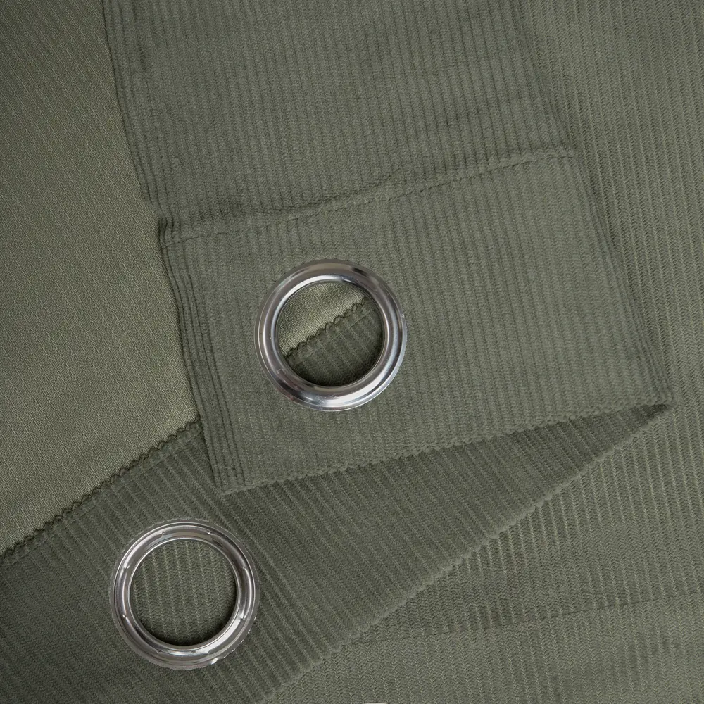 AMORE MIO Штора на люверсах зеленая велюровая 200x280 см 89433189 STLM-1583447 - Вид №1