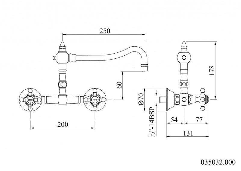 Bronces Mestre Смеситель для кухни с хромированной перемычкой Retro 035032.000.50 - Вид №1