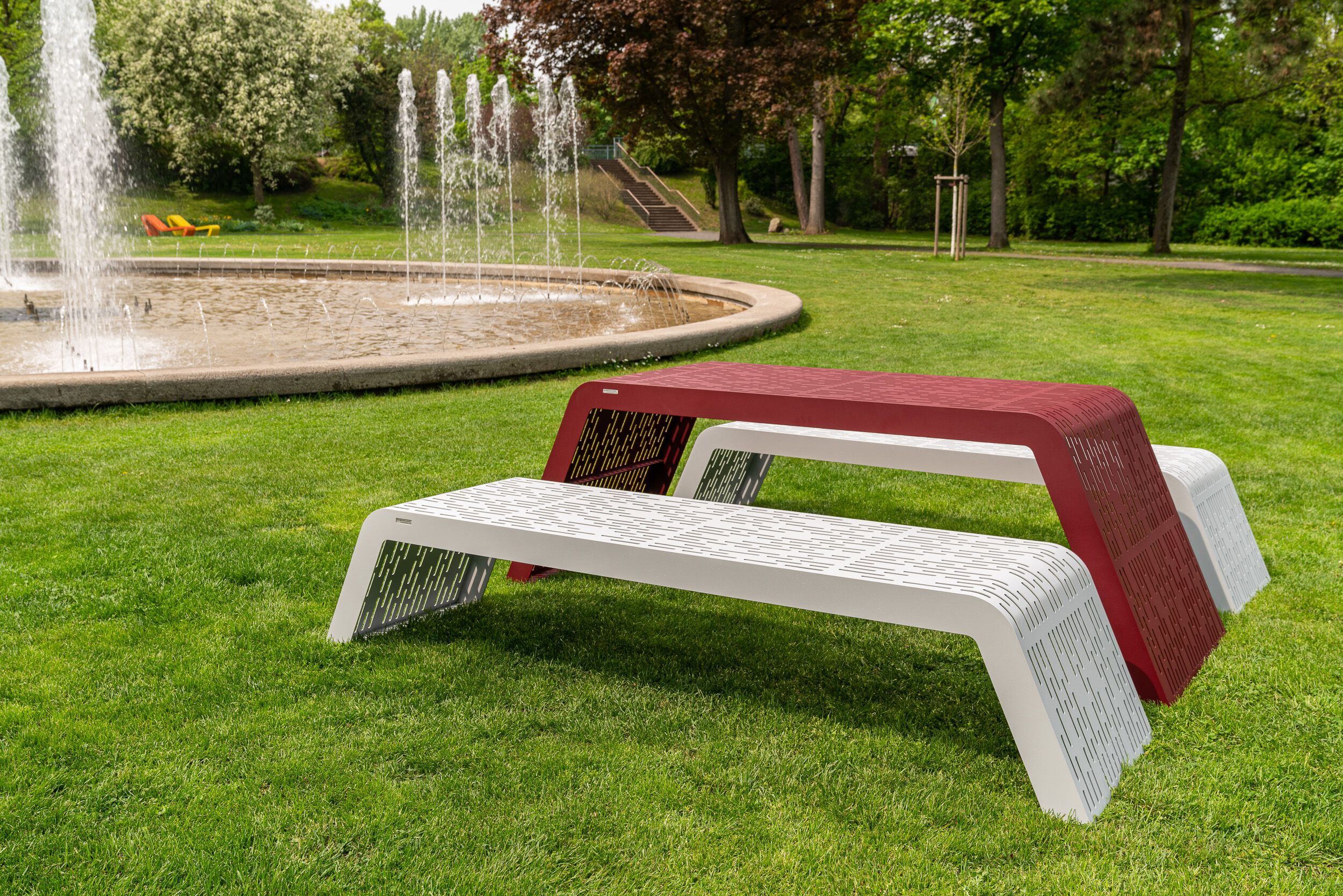 Стол и скамейка для общественных мест из нержавеющей стали BENKERT BANKE Chalidor ARCH-00092776 - Вид №3