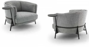 arflex Кресло из ткани с подлокотниками и полкой для журналов Cradle