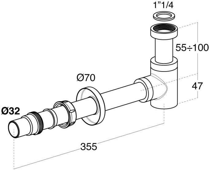 Redi Компактный сифон для раковины из хромированной латуни Nicoll Nil3550 - Вид №1