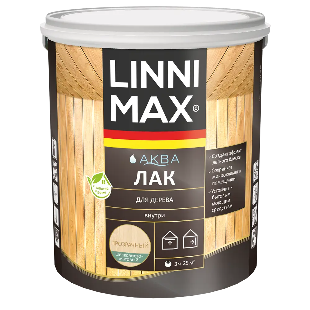 Лак для паркета и пола Linnimax шелково-матовый прозрачный 2.5 л 89349637 STLM-0854236 - Вид №1