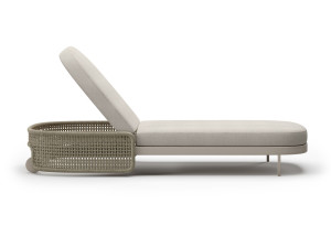 Садовая кровать с откидной спинкой из ткани