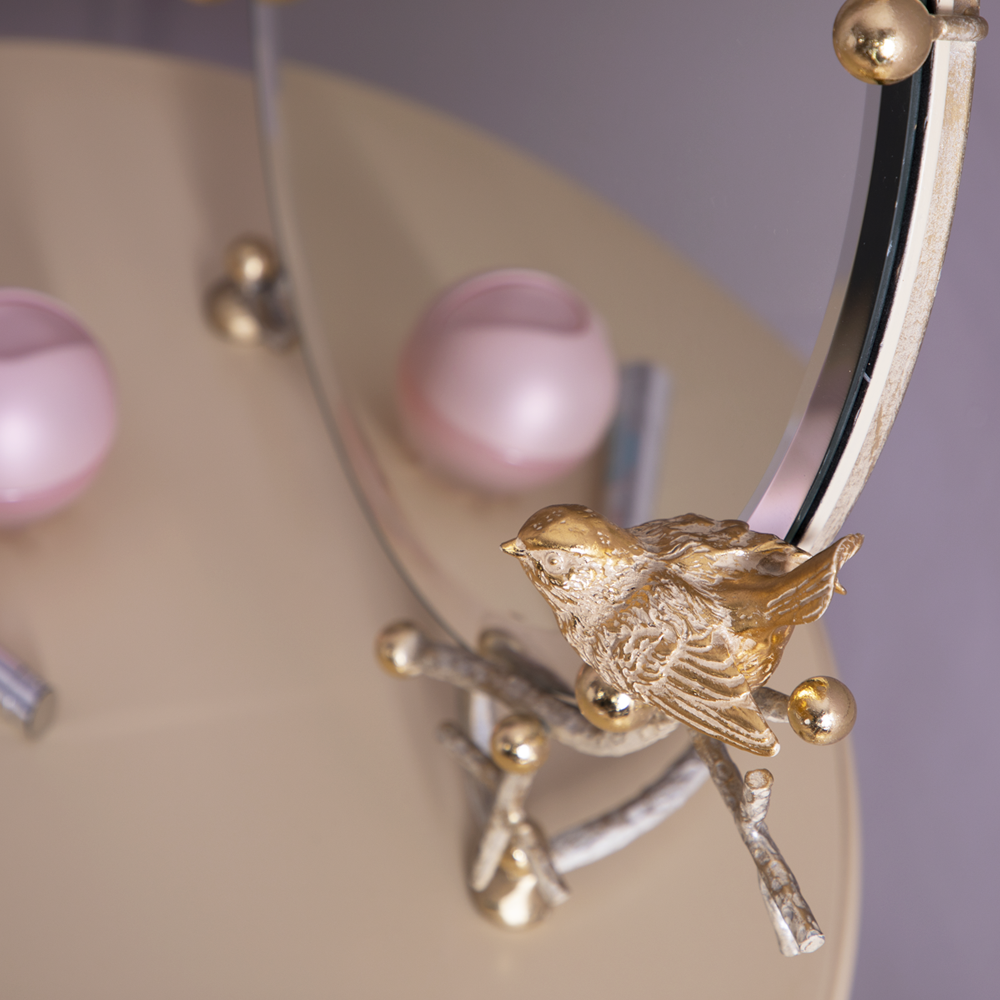 79029 Зеркало Терра настольное Айвори Мраморное золото BOGACHO 4627196590373 - Вид №6