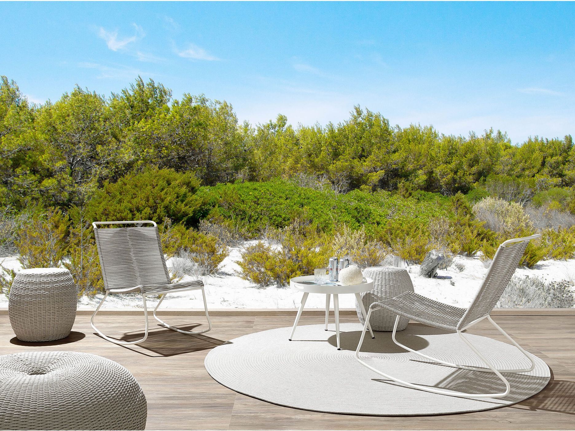 Плетеное алюминиевое садовое кресло-качалка Nodo Italia Beach House ARCH-00068244 - Вид №5