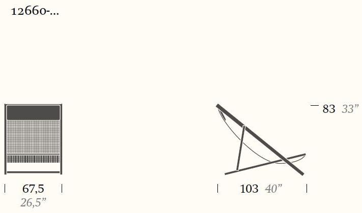 Kettal Складной тканевый шезлонг Landscape #1240 - Вид №3