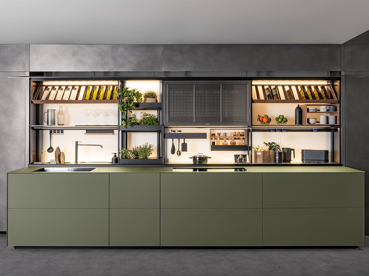 Встроенная стеклянная кухня VALCUCINE Artematica ARCH-00078879 - Вид №1