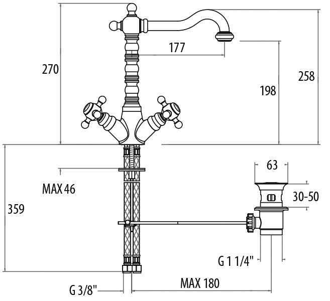 1230012C0cr Смеситель Gattoni Vivaldi Santreyd - Вид №3