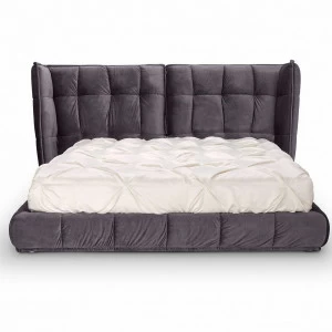 Кровать двуспальная 180х200 серая Cooper KELLY LOUNGE ДИЗАЙНЕРСКИЕ 094396 Коричневый