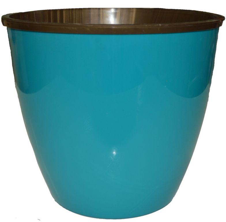 120-16 Горшок д. цветов Les Couleurs_6,5л(3,8л) Бирюзовый/бронза кор. Цветочная коллекция 
