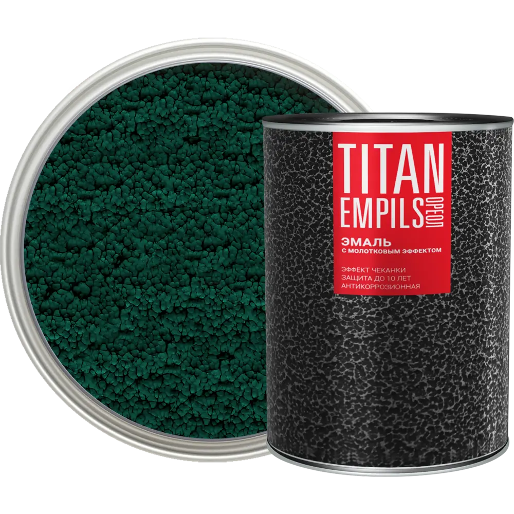 Грунт-эмаль 3 в 1 Ореол Titan молотковая цвет темно-зеленый 0.8 кг 84439785 STLM-2208174 