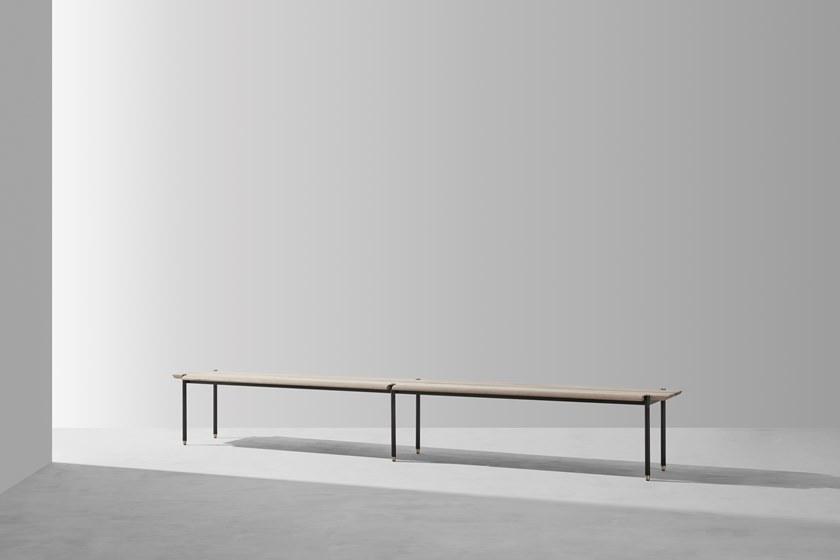 District Eight Скамейка из стали и дерева Stacking M234  - Вид №3