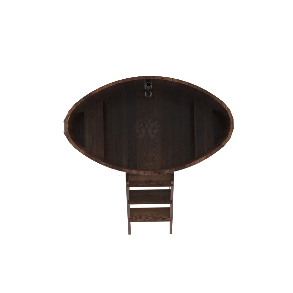 1156 Купель овальная из лиственницы 0,80х1,42х1,4 морёная премиум Alyarus  - Вид №4