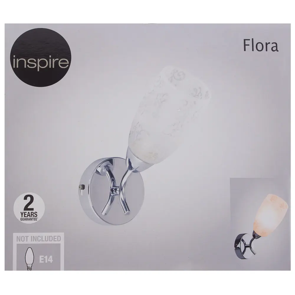 Настенный светильник Inspire Flora 1 лампа E14x40 Вт стекло/металл 17269348 STLM-2107089  - Вид №4
