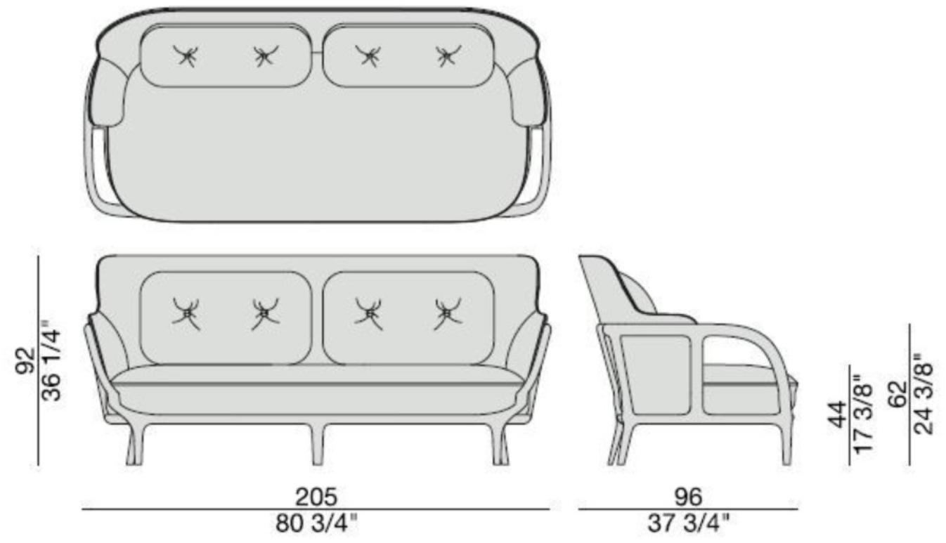 Porada 2-местный тканевый диван Iron sun-id-1402146 - Вид №2