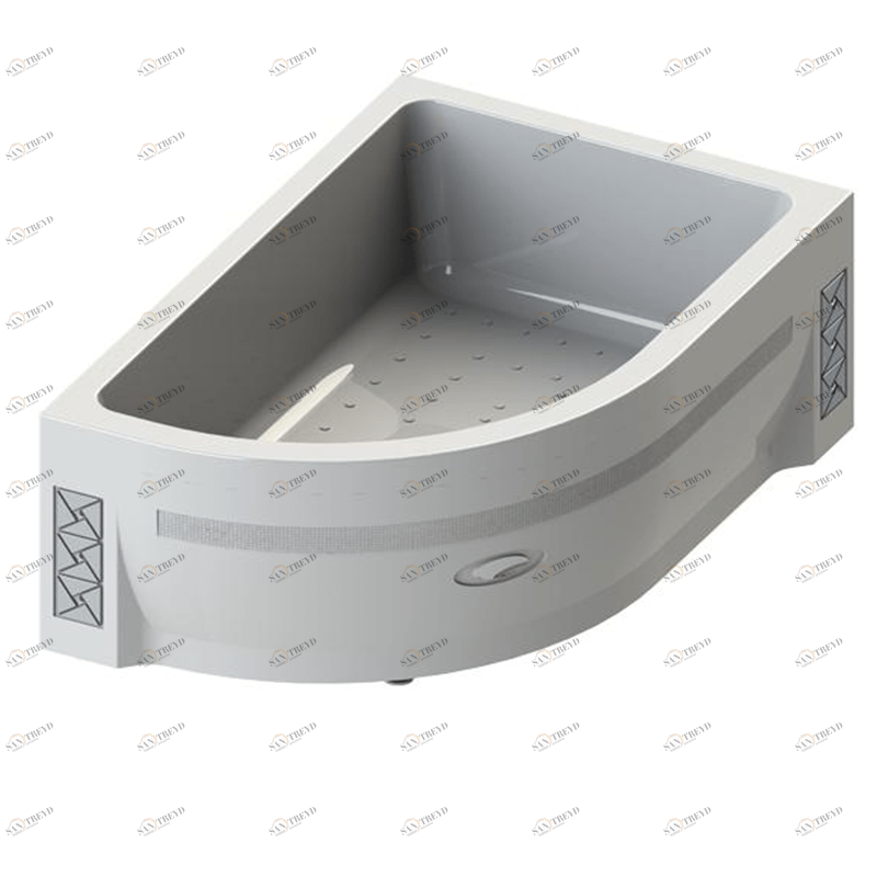 Высокий поддон к душевому углу 120х80 (правое исполнение, поддон на раме-подставке с устройством слива, фронтальная панель) Radomir 111020009