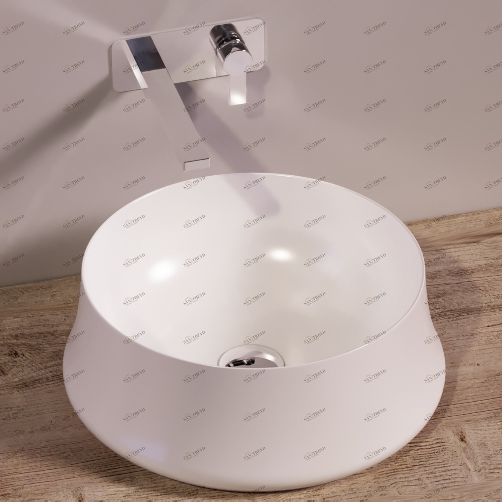 SH02BIANCO Накладная раковина на столешницу  круглая Simas Sharp