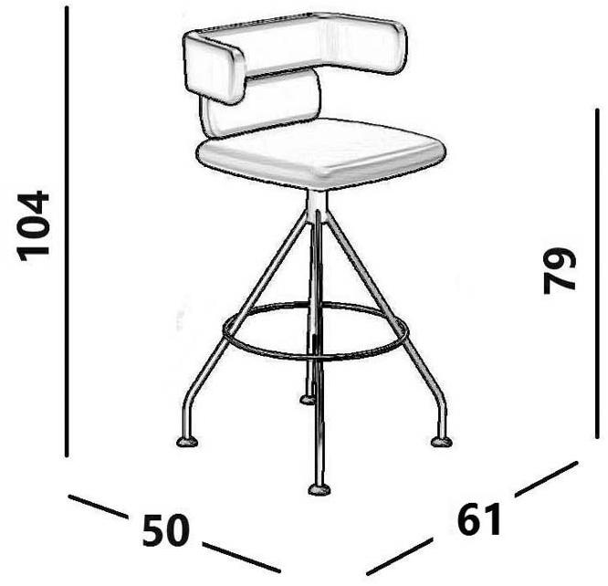 Luxy Тканевый поворотный табурет со спинкой Cluster Cl11 - Вид №4