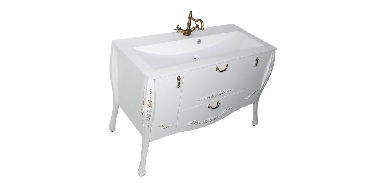 Комплект мебели Aquanet Виктория 120 белый/золото 00184413 - Вид №3