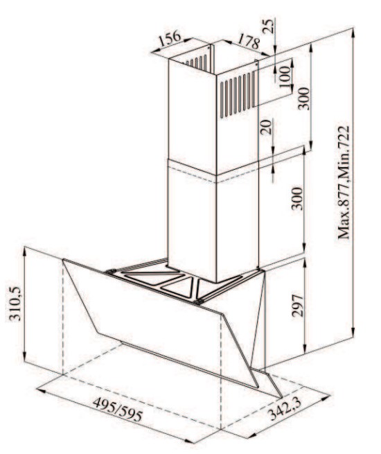 9973948 Вытяжка наклонная Darina SLIDE G502W белый/белый STDN-0021830 - Вид №11