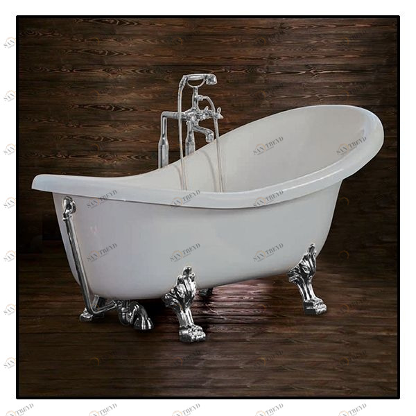 Ванна Akcjum Rectime 160 WR-03-01-Ch овальная белая с хромированными ножками WR0301CH