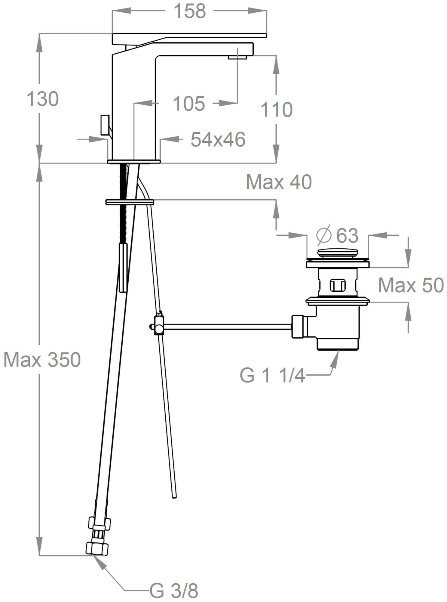 Fir Italia Смеситель для умывальника, однорычажный New playone 90 9011201 - Вид №1