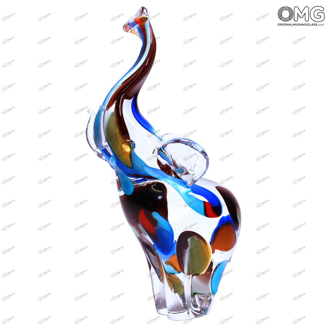 4537 ORIGINALMURANOGLASS Скульптура Африканский слон - муранское стекло OMG 17 см 