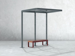 2-модульный навес из стали и стекла